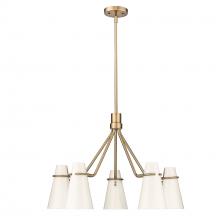  2122-5 MBS-GE - Reeva 5 Light Chandelier in Modern Brass with Glossy Ecru Shade